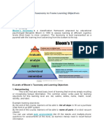 Blooms Taxonomy and Learning Objectives