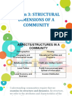 Lesson 3 STRUCTURAL DIMENSIONS OF A COMMUNITY