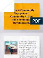 Lesson 6 Community Engagement Community Action and Community Development.