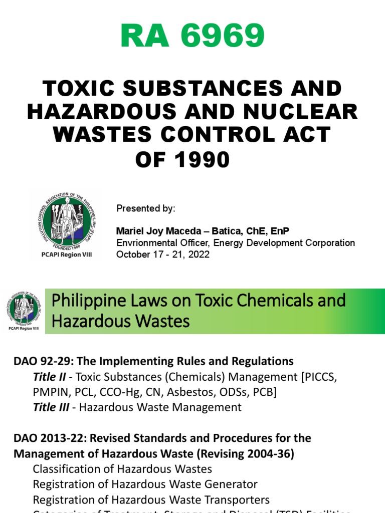 Ra 6969 pdf hazardous waste waste management