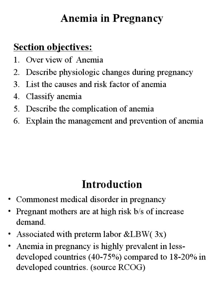 Anemia in Pregnancy: Risks and Management | PDF | Anemia | Pregnancy