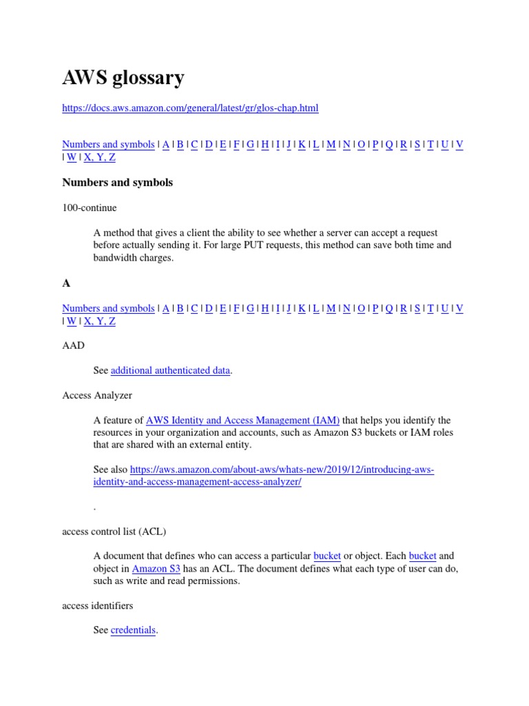 AWS Glossary | PDF | Cloud Computing | Amazon Web Services