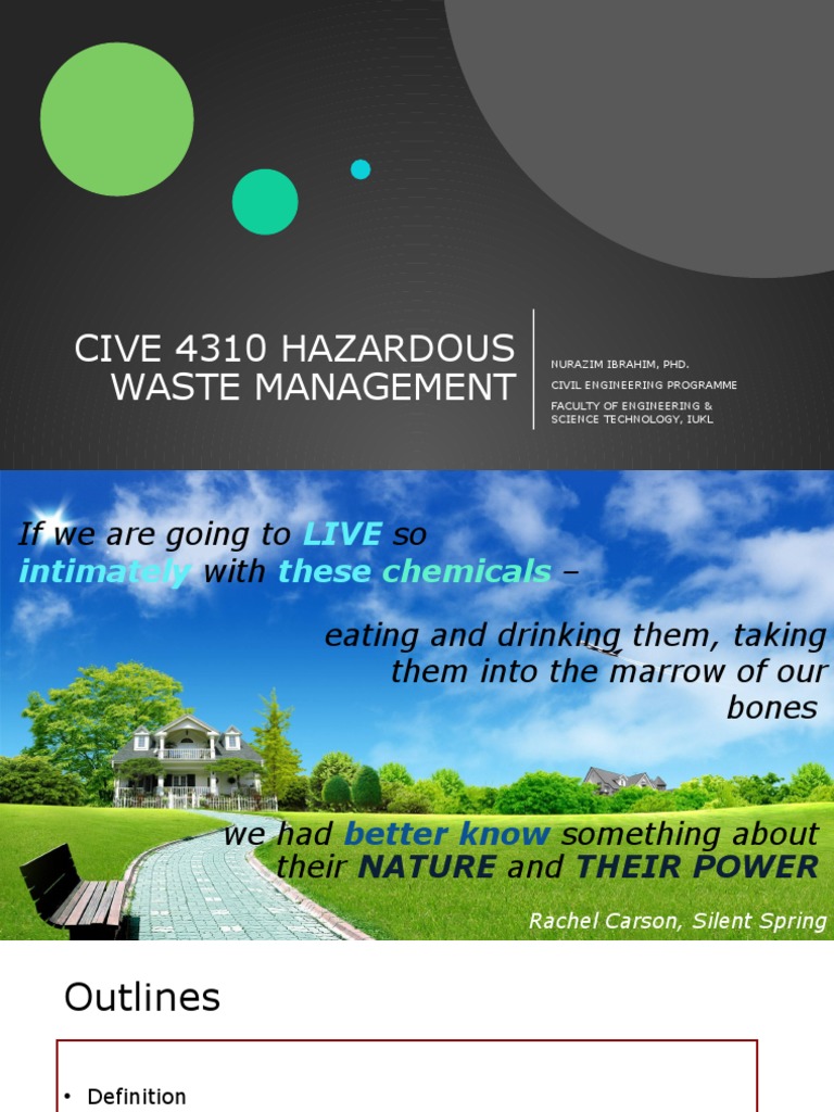 Chapter 1 Introduction To Hazardous Waste (Autosaved) PDF Hazardous