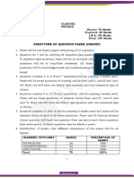 PSEB Class 12 Physics 2020 21 Question Paper Structure