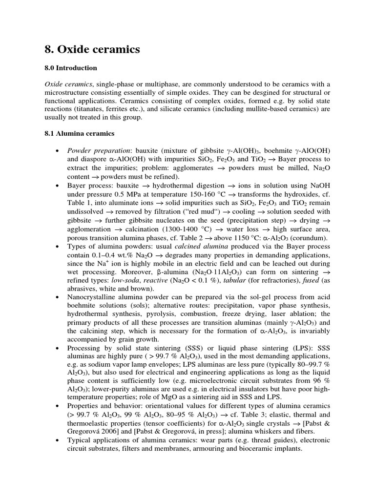 Ceramic Oxides Tools PDF Zirconium Dioxide Aluminium Oxide