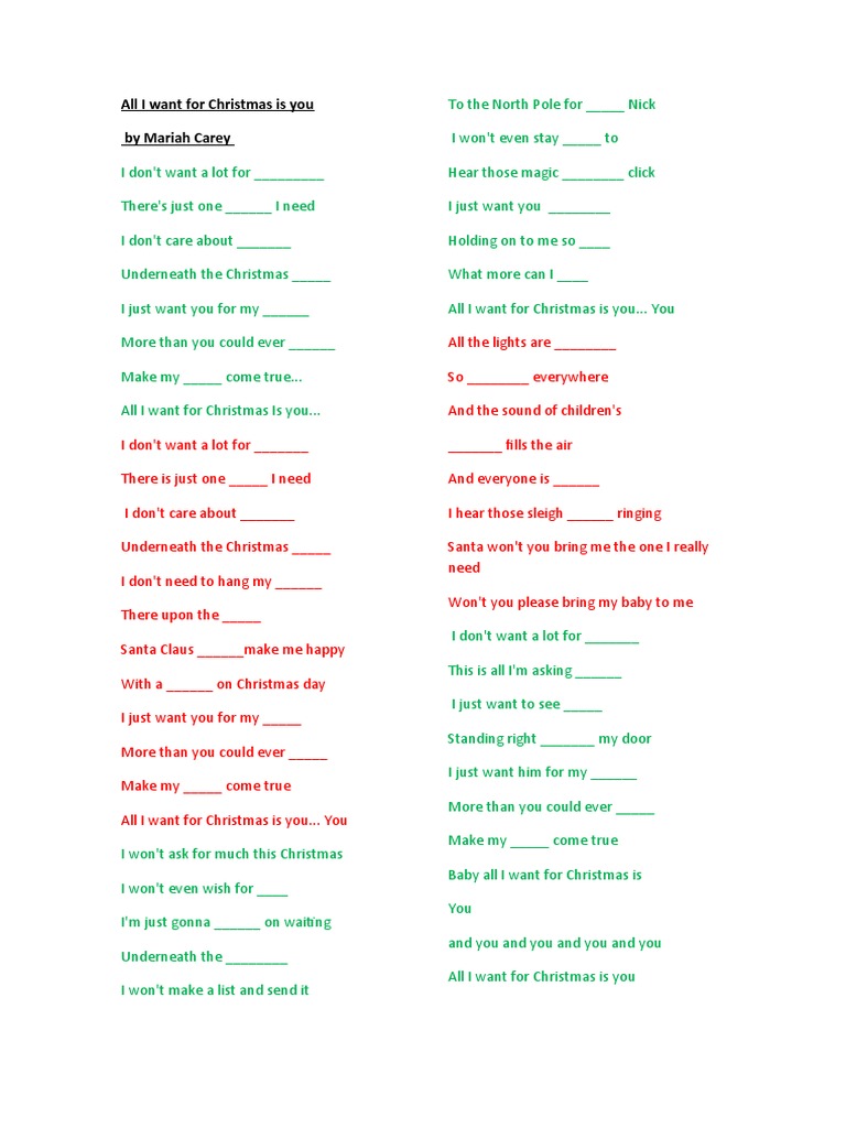 mariah carey's christmas song lyrics | pdf