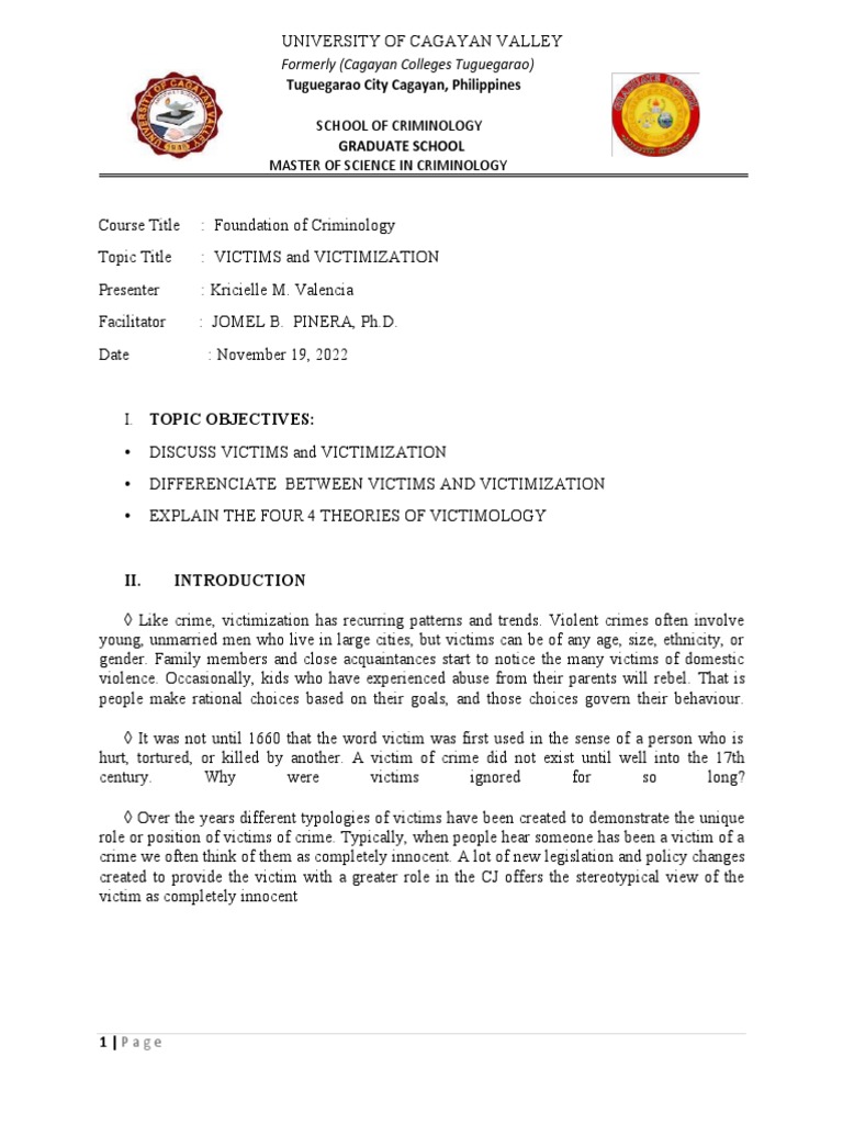 Victims and Victimization | PDF | Victimology | Victimisation