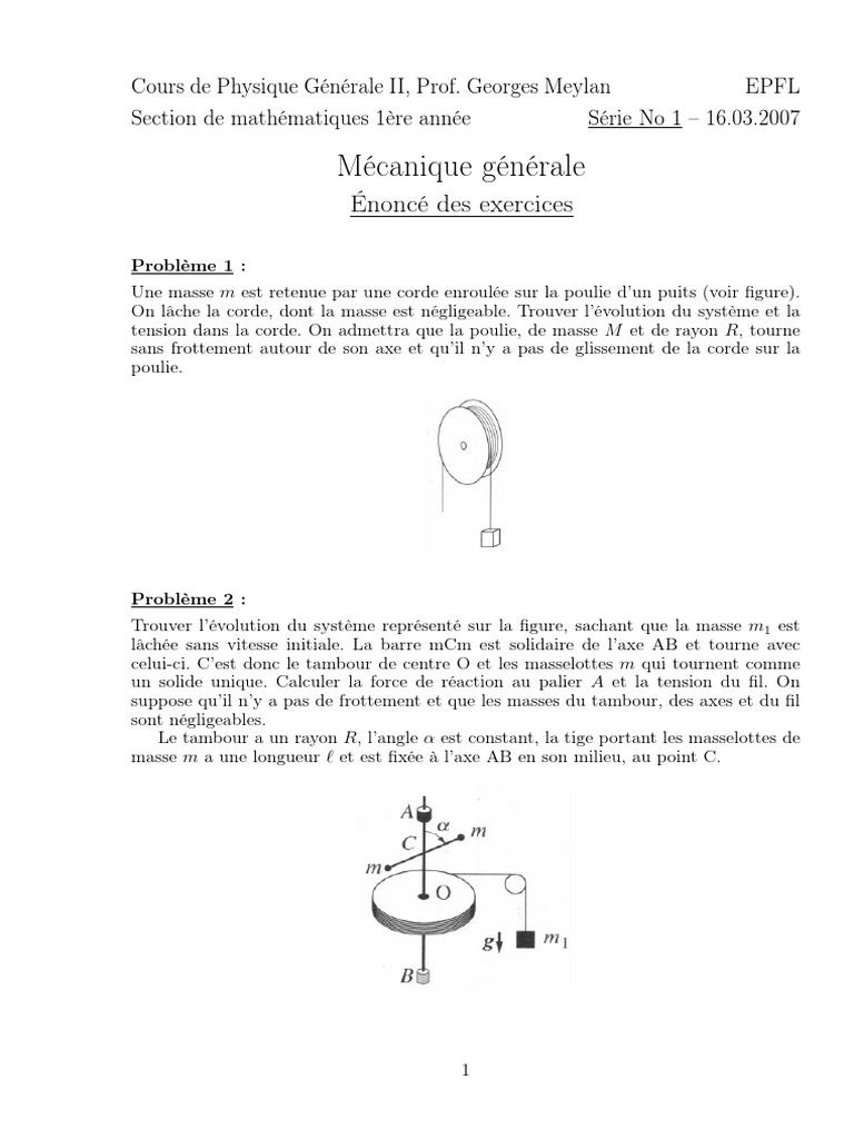 Mecanique General | PDF | Rotation | Moment d'une force