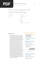 C - ACTIVATE13 - SAP Certified Associate - SAP Activate Project Manager - SAP Training