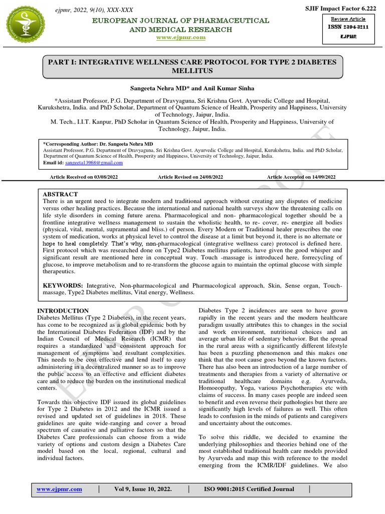 Integrative Wellness for Type 2 Diabetes | PDF | Diabetes | Massage