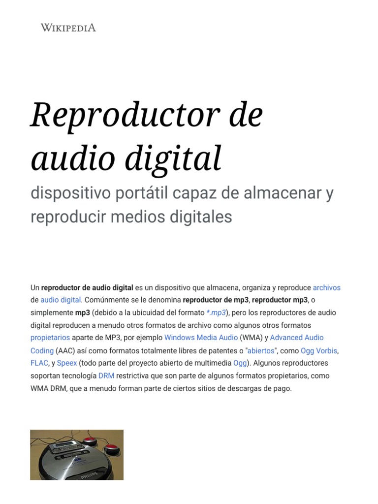 Reproductor de CD - Wikipedia, la enciclopedia libre