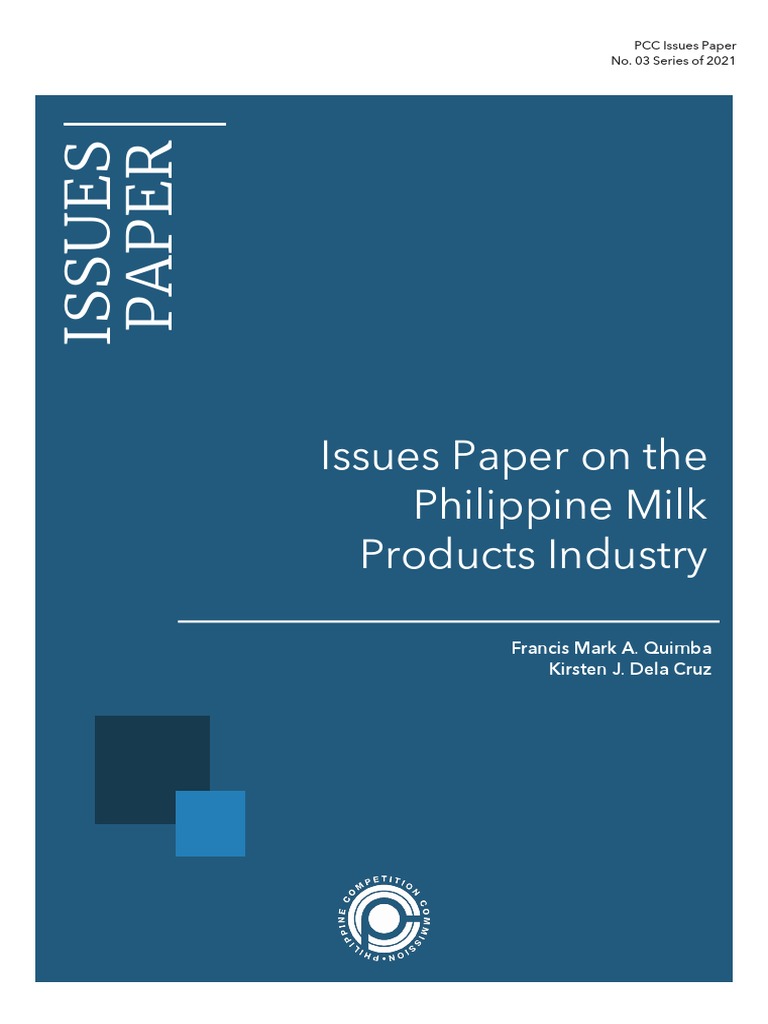 PCC Issues Paper 2021 03 Issues Paper On The Philippine Milk Products ...