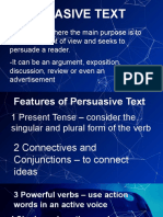 Features of Persuasive Text