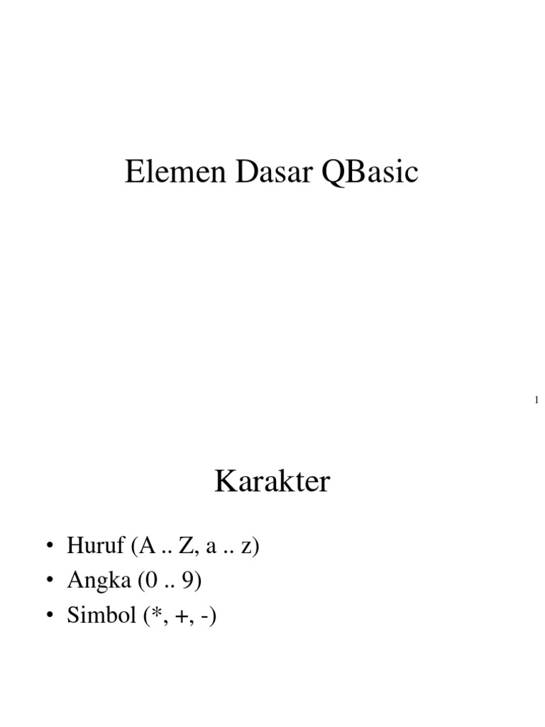Elemen Dasar dan Variabel QBasic | PDF