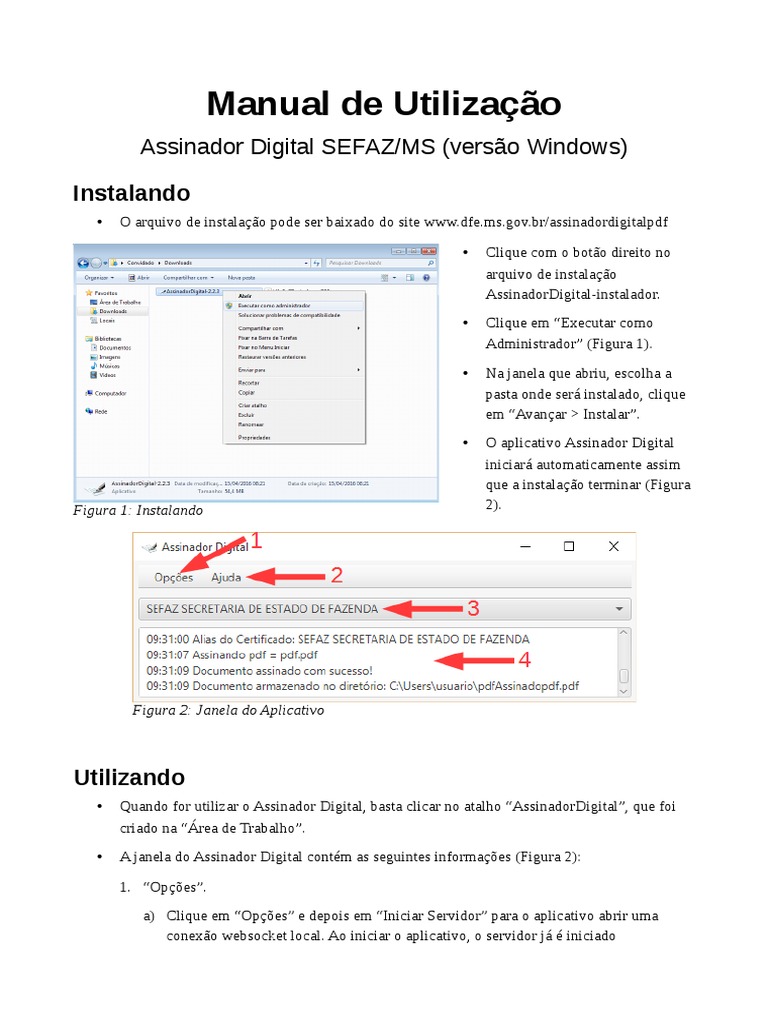 Manual Assinador Digital PDF Microsoft Windows Sistema operacional