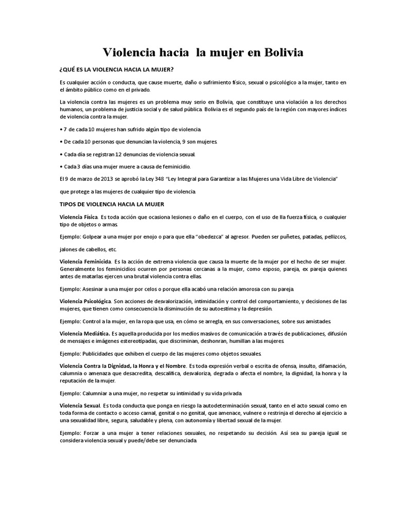 Violencia Hacia La Mujer | PDF | La violencia contra las mujeres | Mujer
