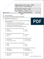 Grade 09 Health 3rd Term Test Paper 2019 English Medium - North Western Province