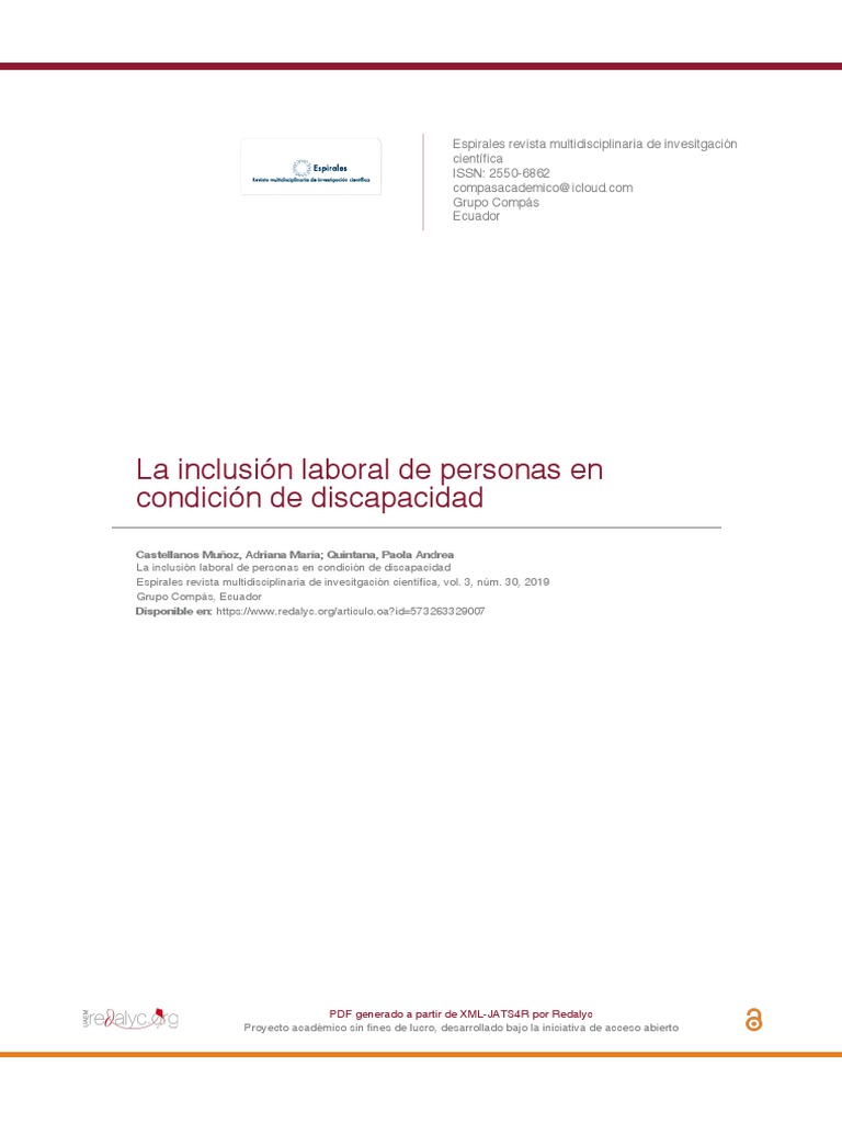 Inclusión laboral de personas con discapacidad | PDF | Invalidez ...