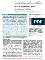 A Study To Assess The Effectiveness of Hydroptherapy As Complementary Therapy For Client With Arthritis Among Rural Area