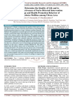 A Study To Determine The Quality of Life and To Assess The Effectiveness of Nurse Directed Intervention in Knowledge and Health Promotion Behavior of Type 2 Diabetes Mellitus Among Ubran Area