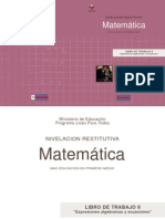 LIBRO DE TRABAJO 8 “Expresiones algebraicas y ecuaciones”