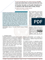 Influence of Perceived Teacher Security On Transfer Intentions in The Public Primary Schools of The Merti Sub County, Kenya