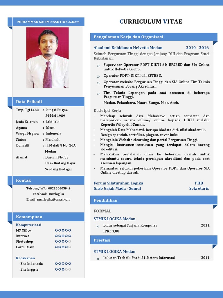 CV Muhammad Salim Nasution, S.Kom | PDF | Bisnis | Komputer