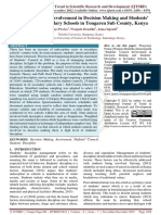 Students' Council Involvement in Decision Making and Students' Discipline in Secondary Schools in Tongaren Sub County, Kenya