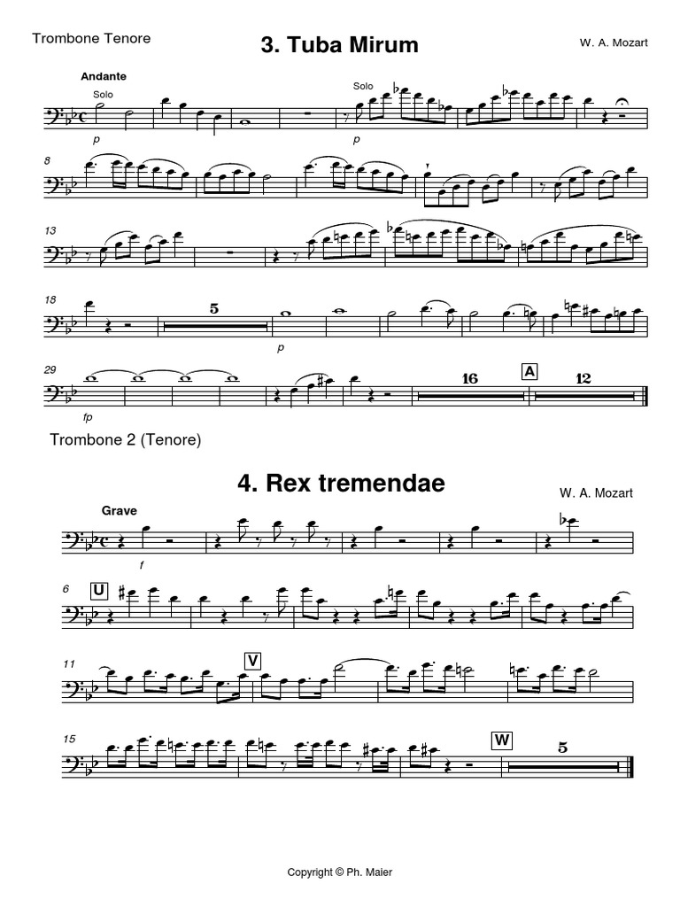 Tuba Mirum Tenor Trombone PDF Musical Compositions Classical Music
