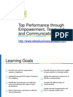 ch09 Top Performance Through Empowerment Teamwork and Communication
