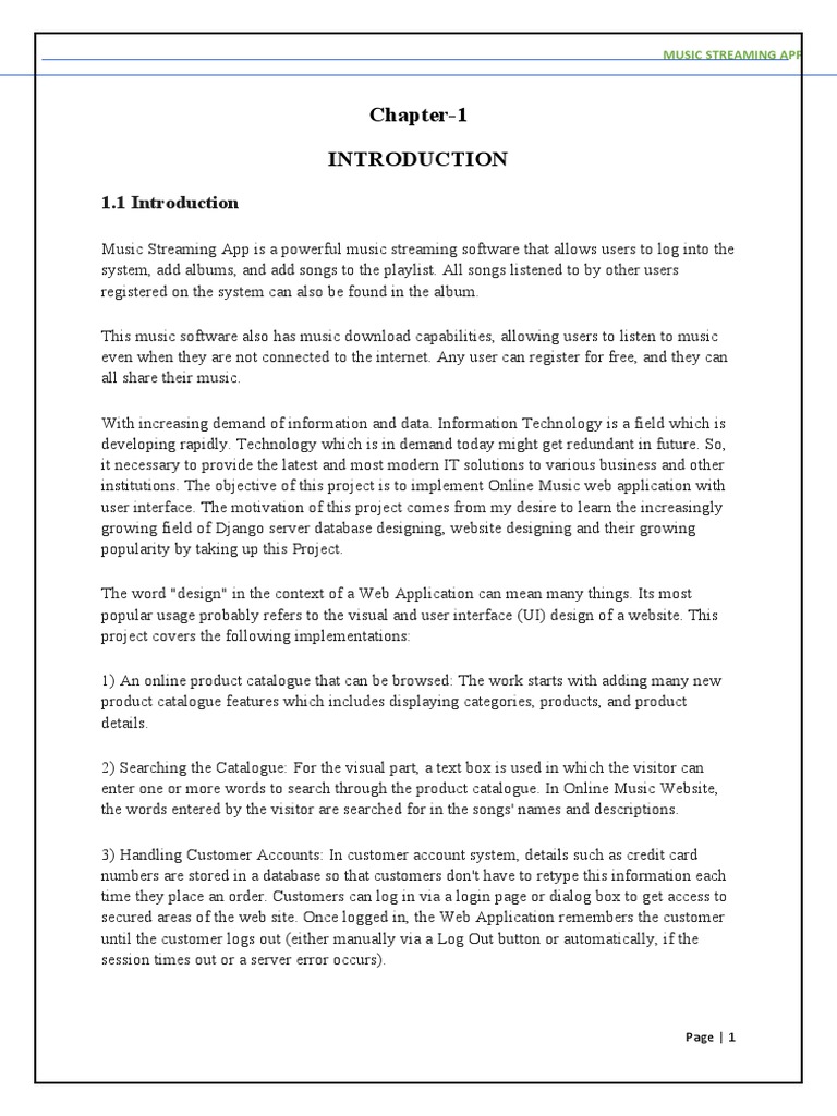 Music Streaming App Project Report PDF Software Testing Software