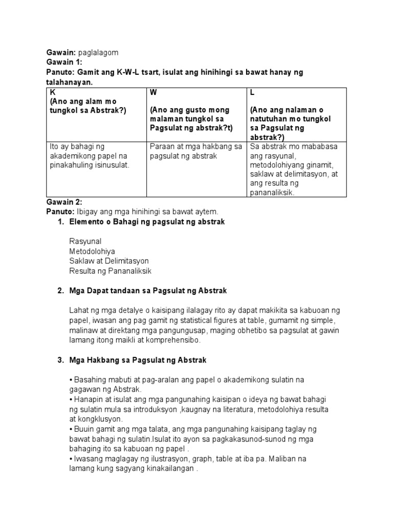 Gawain Paglalagom | PDF