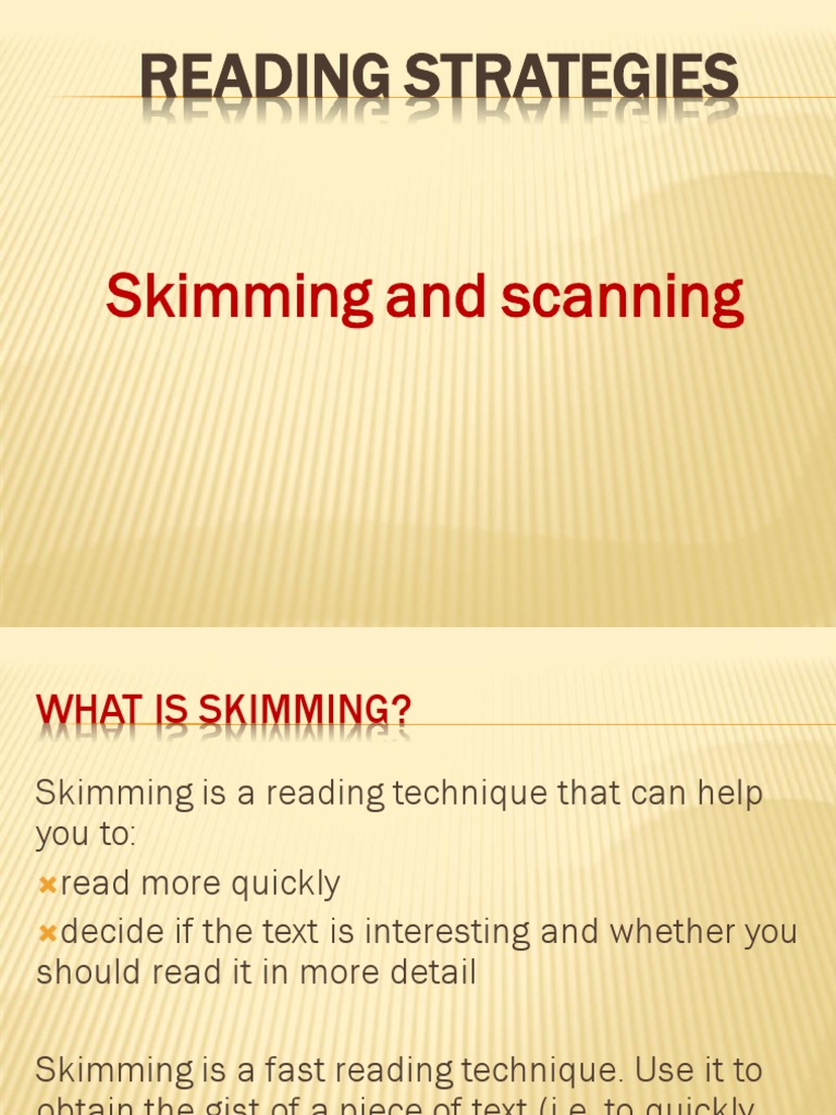 Skimming and Scanning PDF
