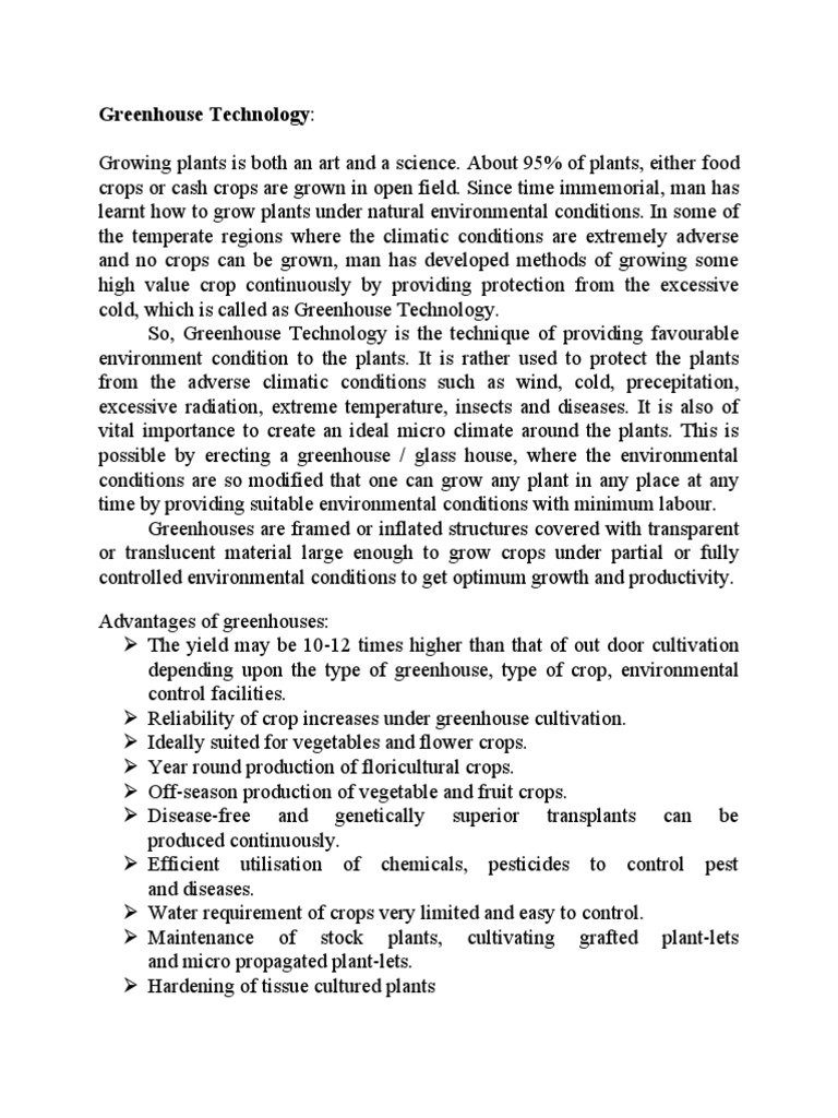 Greenhouse Definition & Advantage PDF