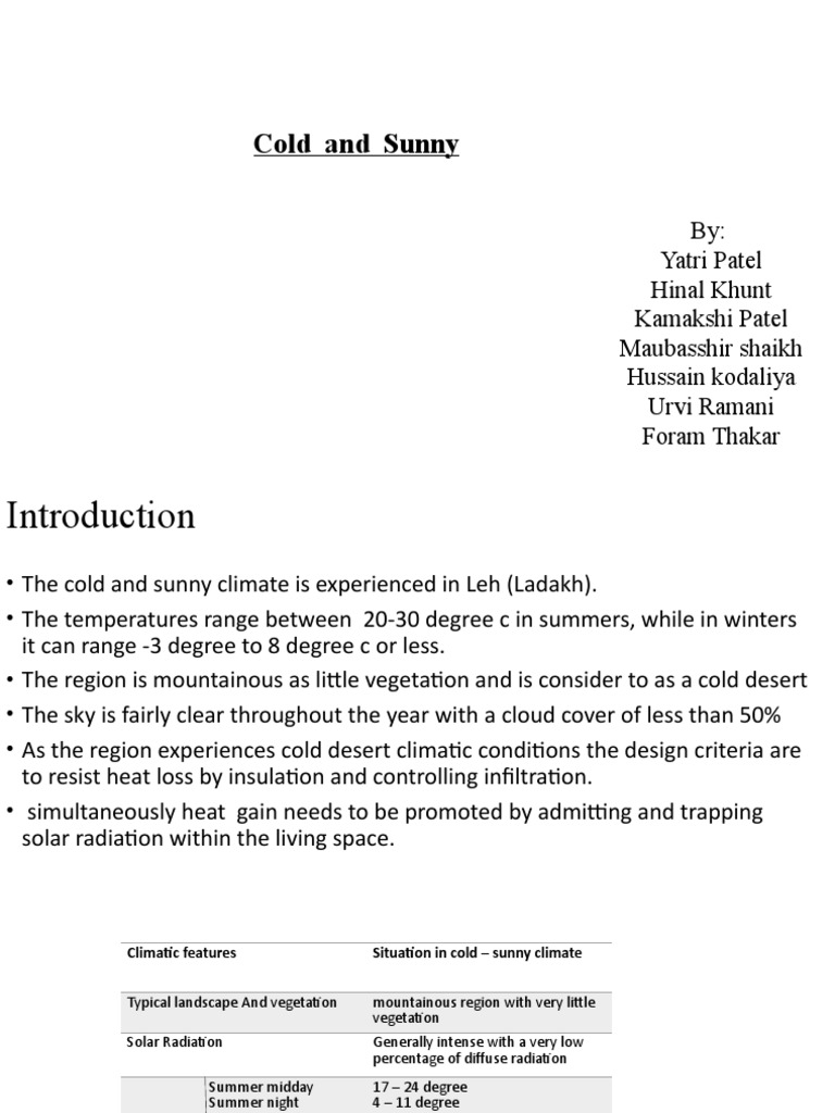 Cold Desert Climate and Trombe Walls | PDF | Building Insulation ...