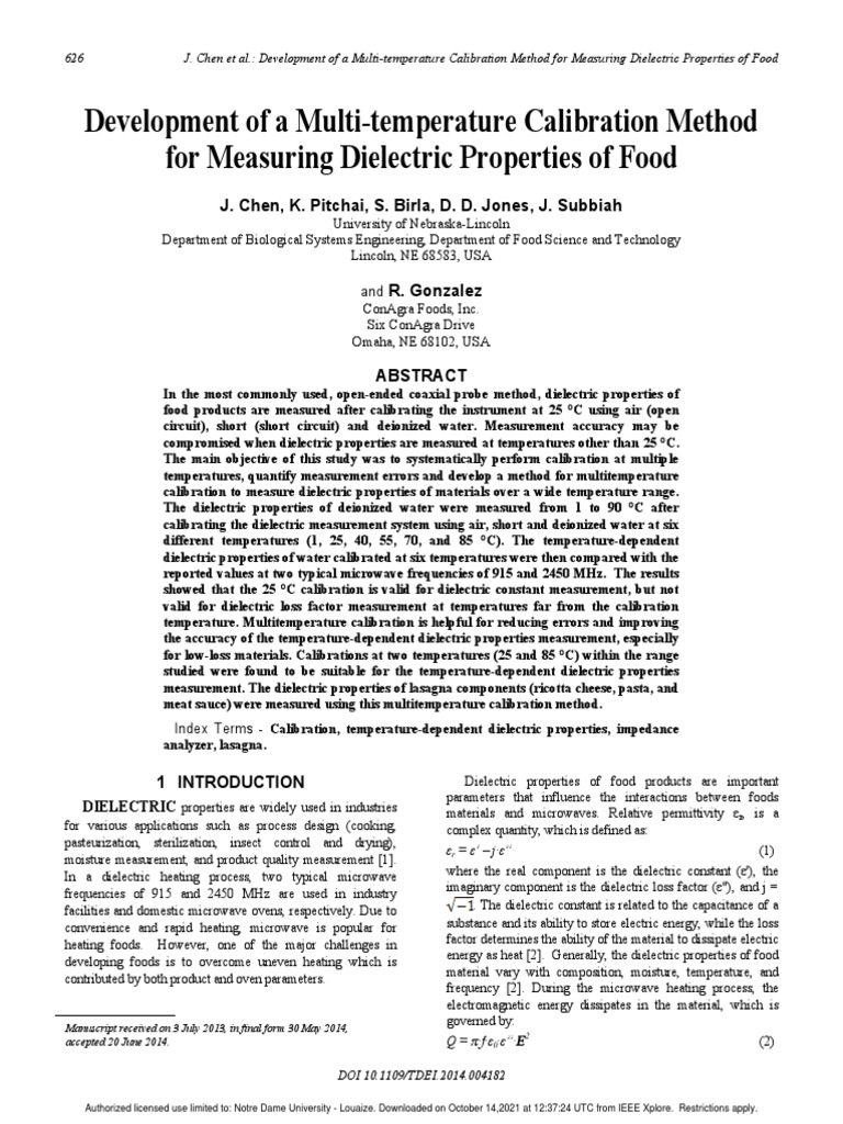 Development of A MultiTemperature Calibration Method For Measuring