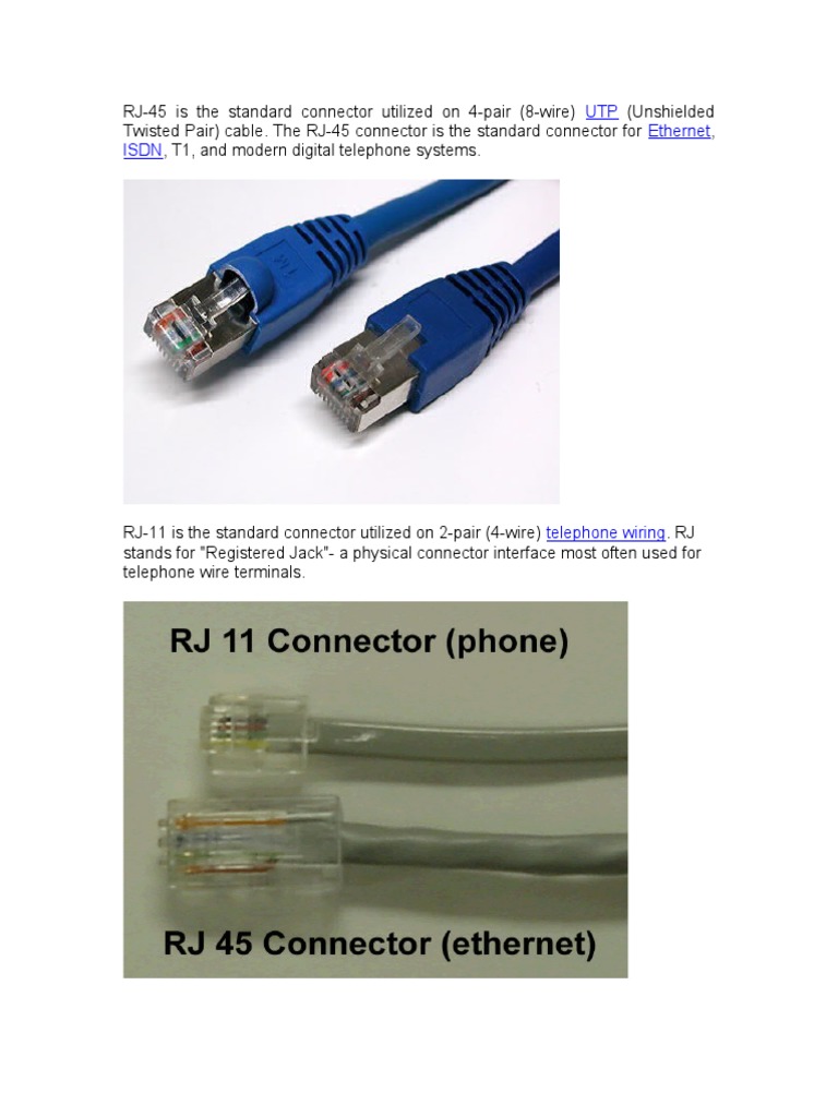 A Guide to Common Network Cable Connectors and Categories PDF