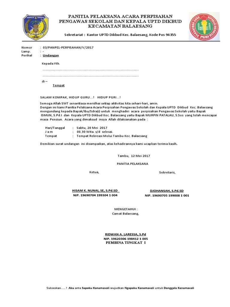Surat Panitia Pelaksana Acara | PDF