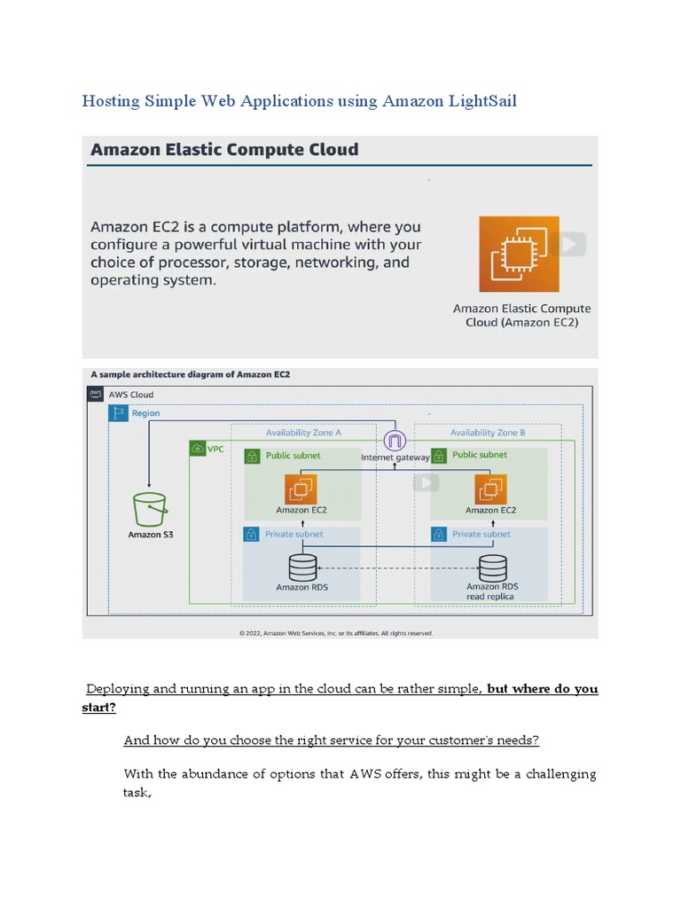 Hosting Simple Web Applications Using Amazon Lightsail | PDF | Amazon ...