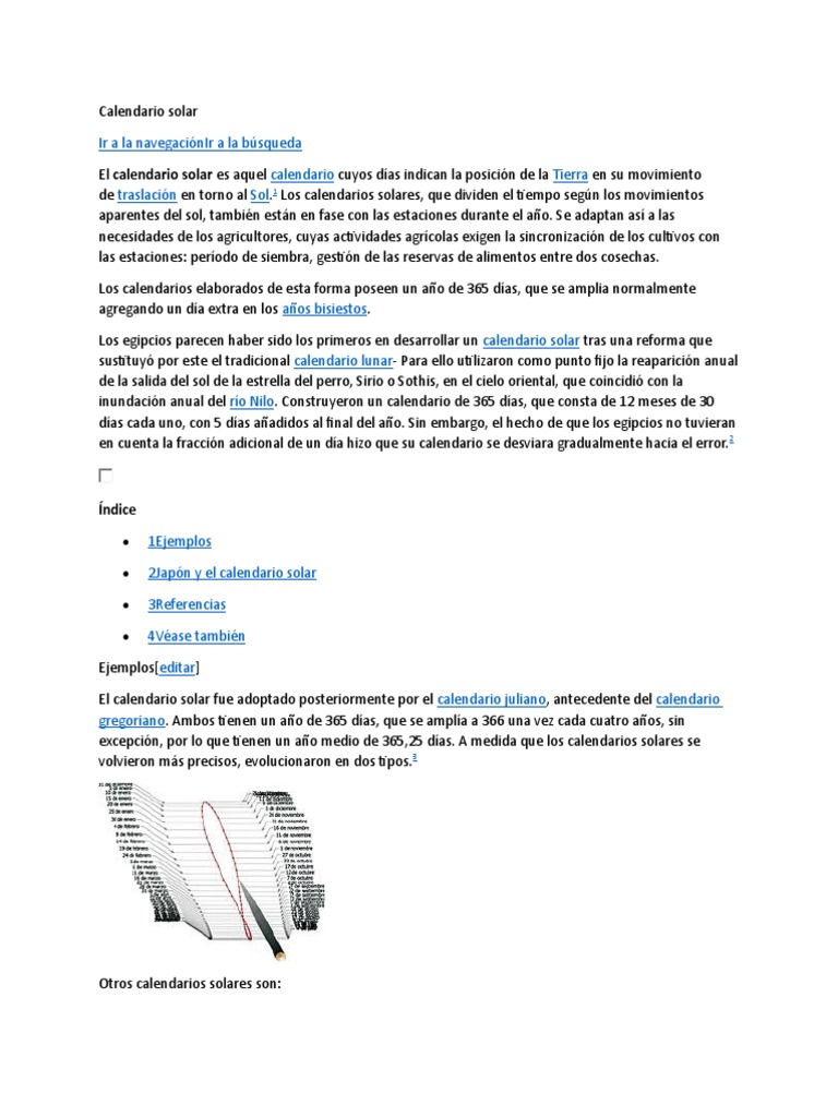 Calendario Solar PDF Astronomía antigua Dom