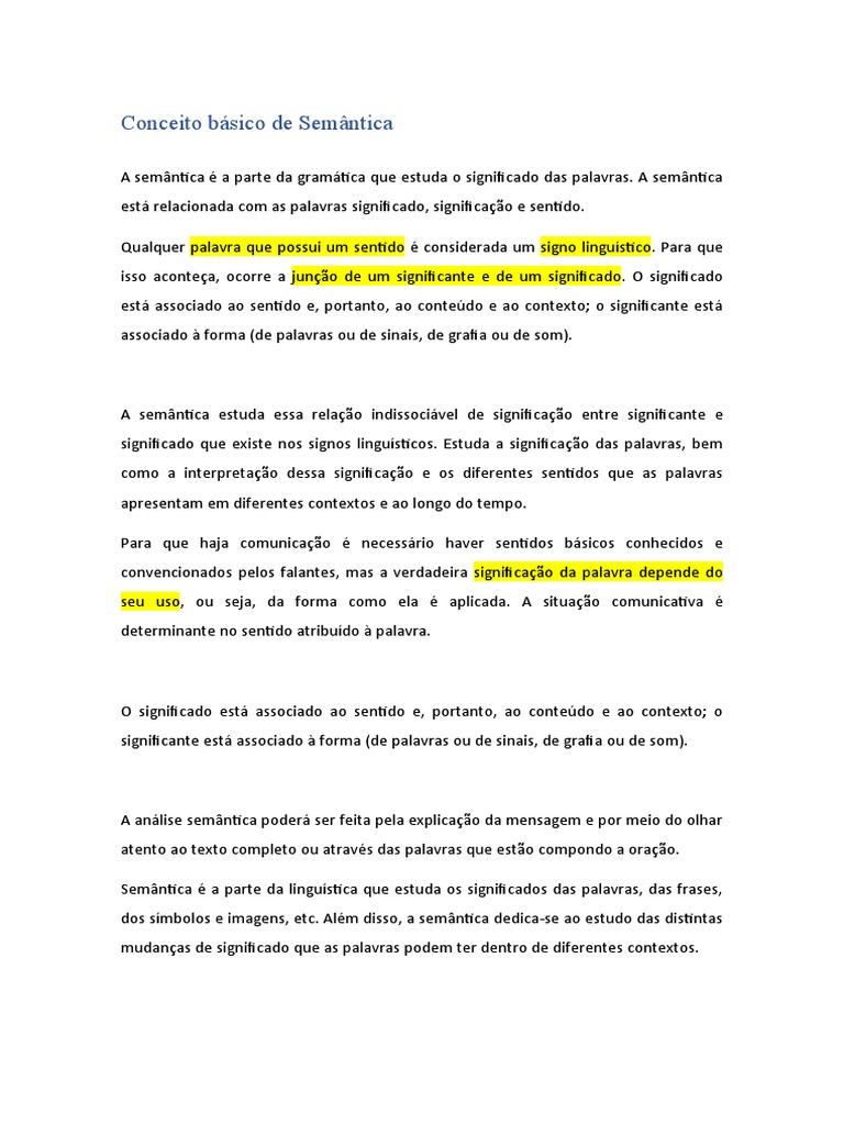 Slide Semântica, PDF, Semântica