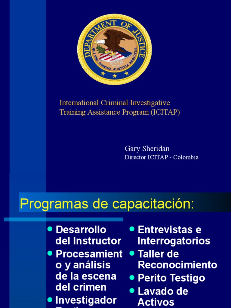 Presentación ICITAP Spanish PDF Ciencia forense Colombia