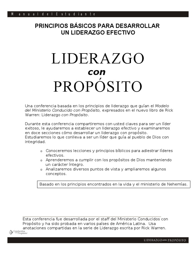 Claves para un Liderazgo Efectivo | PDF | Gran comisión | Liderazgo