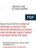 Writing The Reaction Paper