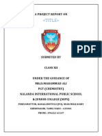 Class XII chemistry project report on <TITLE