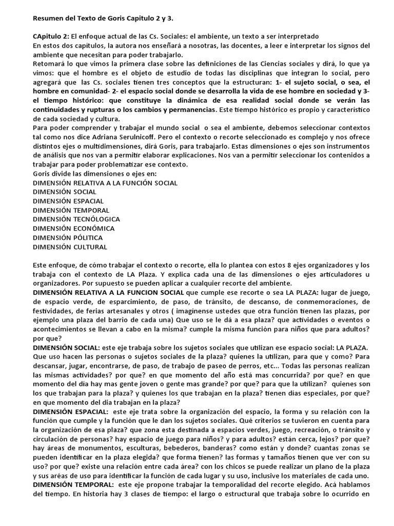 Resumen Del Texto de Goris Capitulo 2 y 3 | PDF | Sociedad | Dimensión