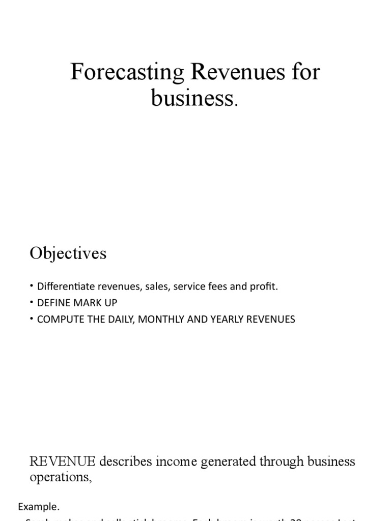 Forecasting Revenues For Business | PDF | Income | Revenue