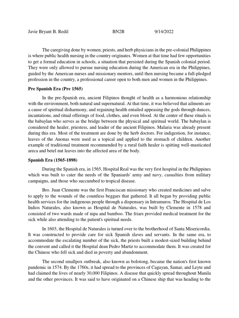 Evolution of Public Health Nursing in the Philippines | PDF | Health ...