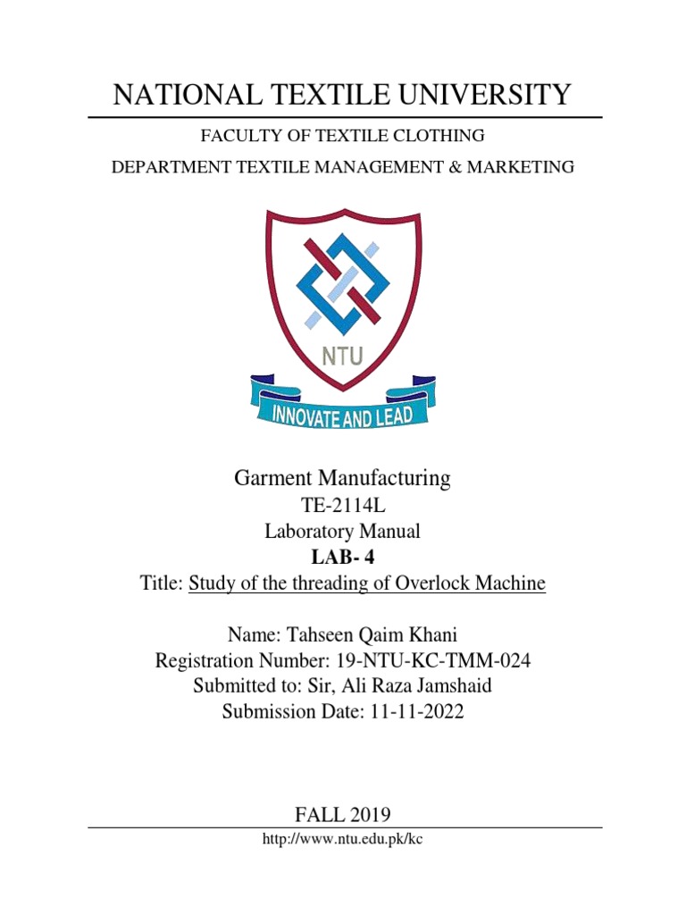 Study Of The Threading Of Overlock Machine Pdf Sewing Machine Sewing