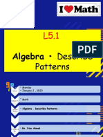 L5.1 Algebra - Describe Patterns